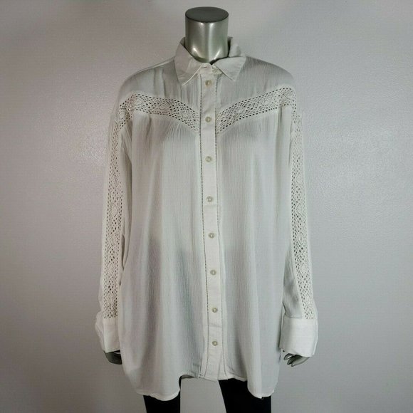 Roaman's Oversized Gauze Tunic Top Size 12W NWT - Picture 2 of 6